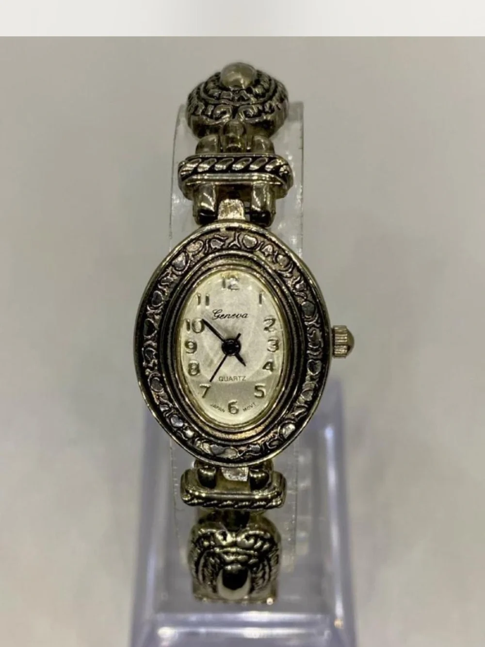 *** Geneva  ^^^ Silver-Tone Ornate Women's Bracelet Watch *